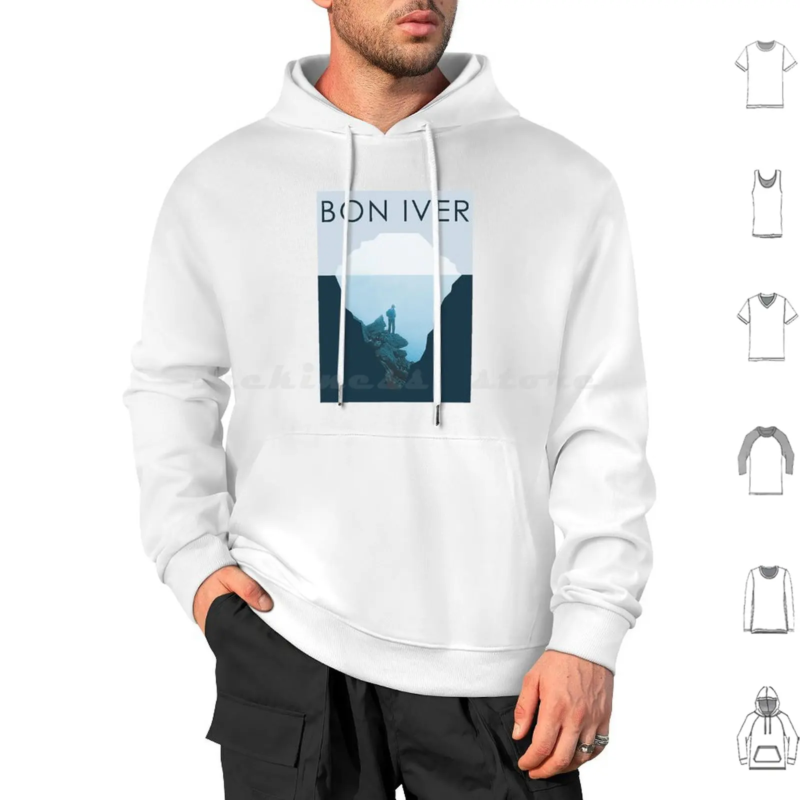Bon Iver-sudaderas con capucha Vintage de manga larga, banda acústica de Bon Iver, Flume Folk para guitarra independiente, Justin Vernon Bon Iver Tour