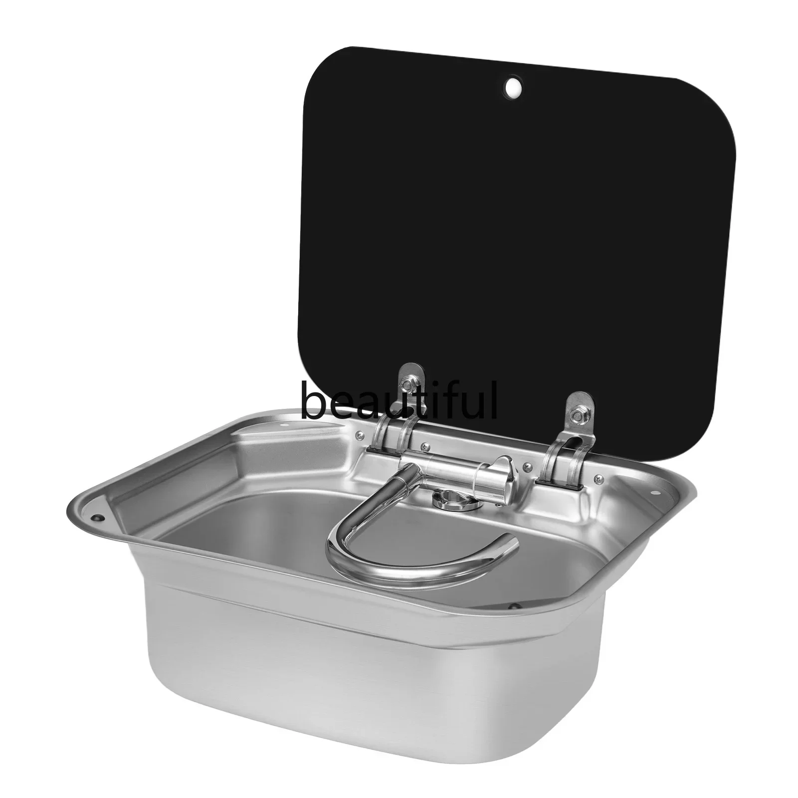 RV Caravan or Boat Stainless Steel Hand Wash Basin  with Folded Faucet  van Camper Trailer Accessories  with Tap