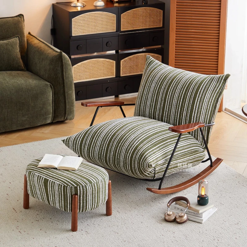 

Cream wind rocking chair household single lazy leisure recliner
