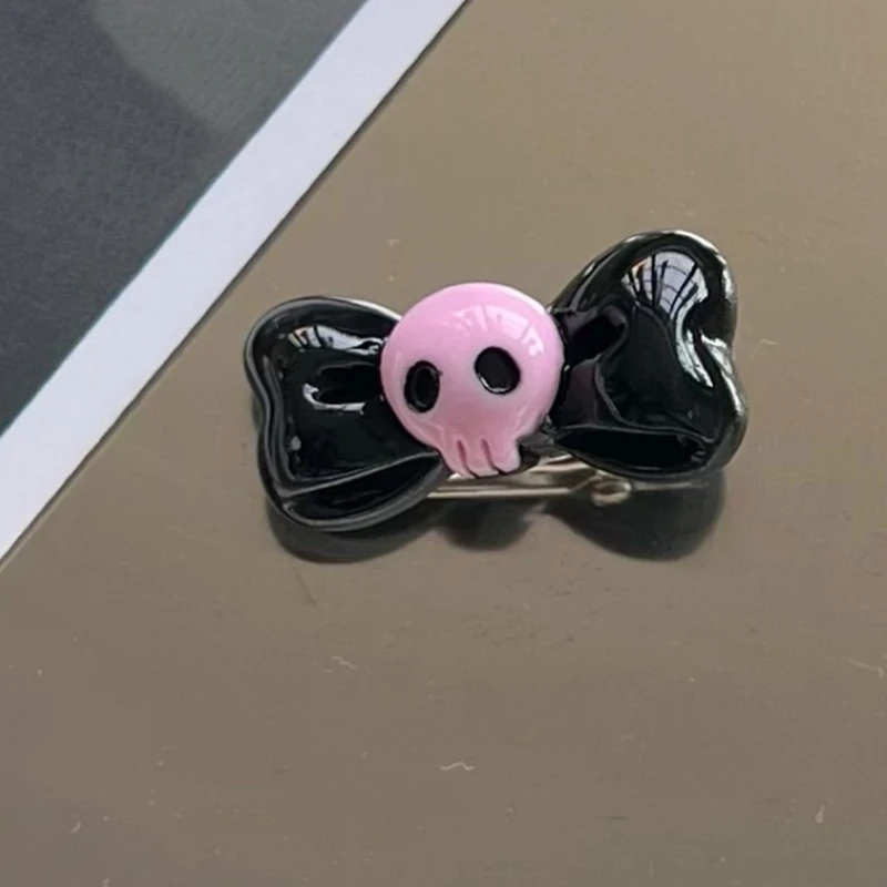 Harajuku Skull Bowknot Head Hair Pins For Girls Fashion Hair Accessories Punk Cool Hair Clips Hairwear Jewelry