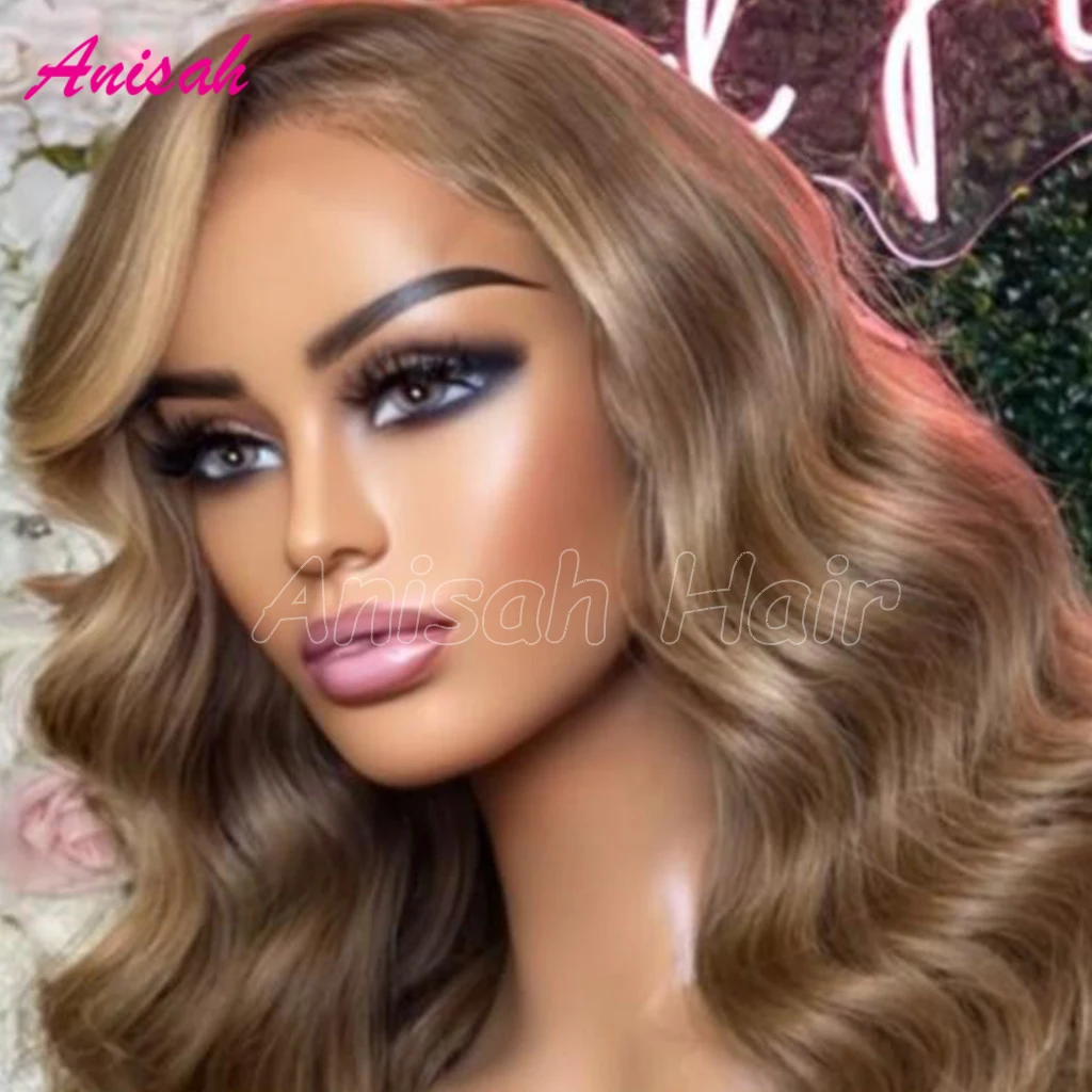 Highlight Colored Guluess Lace Front Human Hair Wig Brazilian Virgin Hair Loose Wave Human Hair Lace Closure Wigs for Women