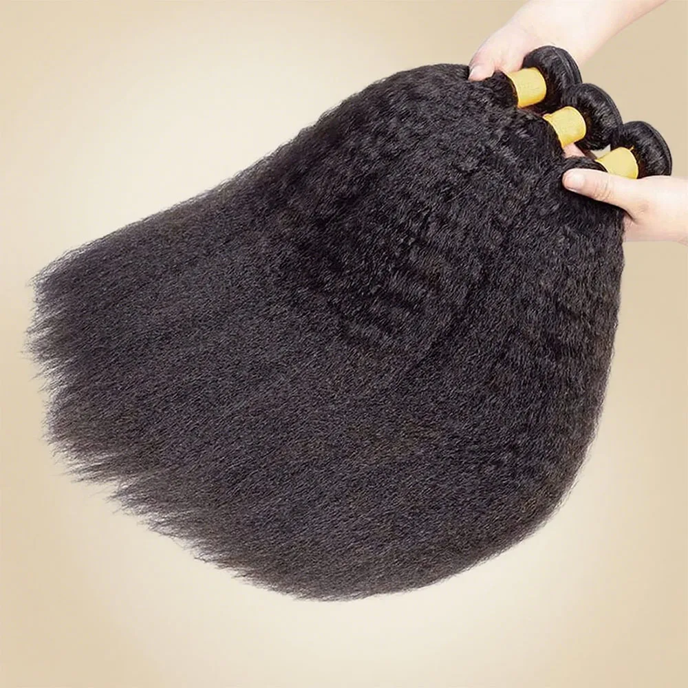 

Бразильские кудрявые прямые 3 пучка человеческих волос, 100% необработанные необработанные пучки Remy, натуральные прямые двойные наращивания яки для женщин