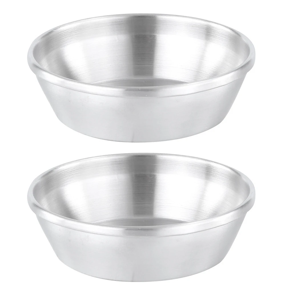 

2 Pcs Sauce Dish Stainless Steel Mini Household Dipping Bowls Soy Sub Plate Creative Bowl for Restaurant Hotel Catering Travel
