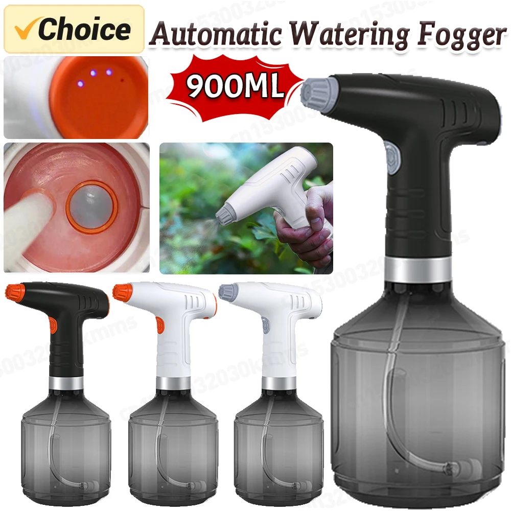 900ml Electric Sprayer USB Rechargeable Household Watering Bottle 8h Working Time 360 Degree Rotating Nozzle for Garden Park