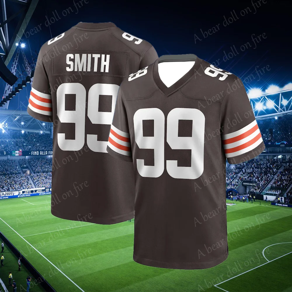 Jersey No. 99/19/82 Classic Short-Sleeved Outdoorray Zadarius Smith Cedric Tillman Trinity Benson Cleveland Browns Clothing Top