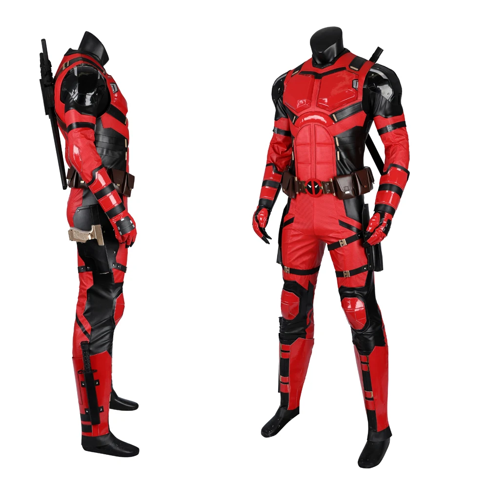 DP3 Wade Wilson Halloween Carnival Super Hero Red Soldier High Quality Cosplay Clothing Boys Combat Suit Tights and Accessories