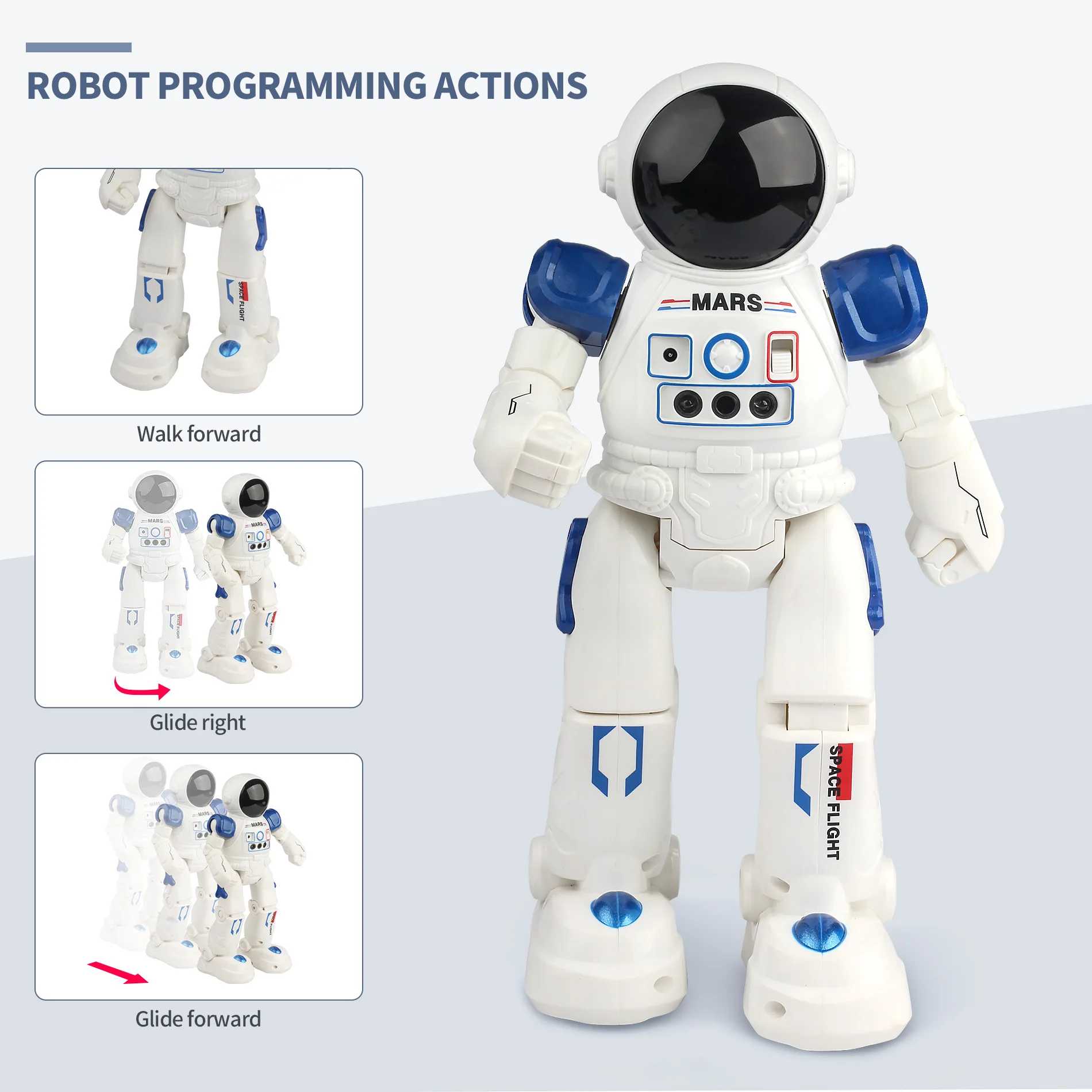 Inteligente rc robô gesto sensor de controle remoto spaceman programável dança cantar música brinquedo robótico eletrônico carga usb