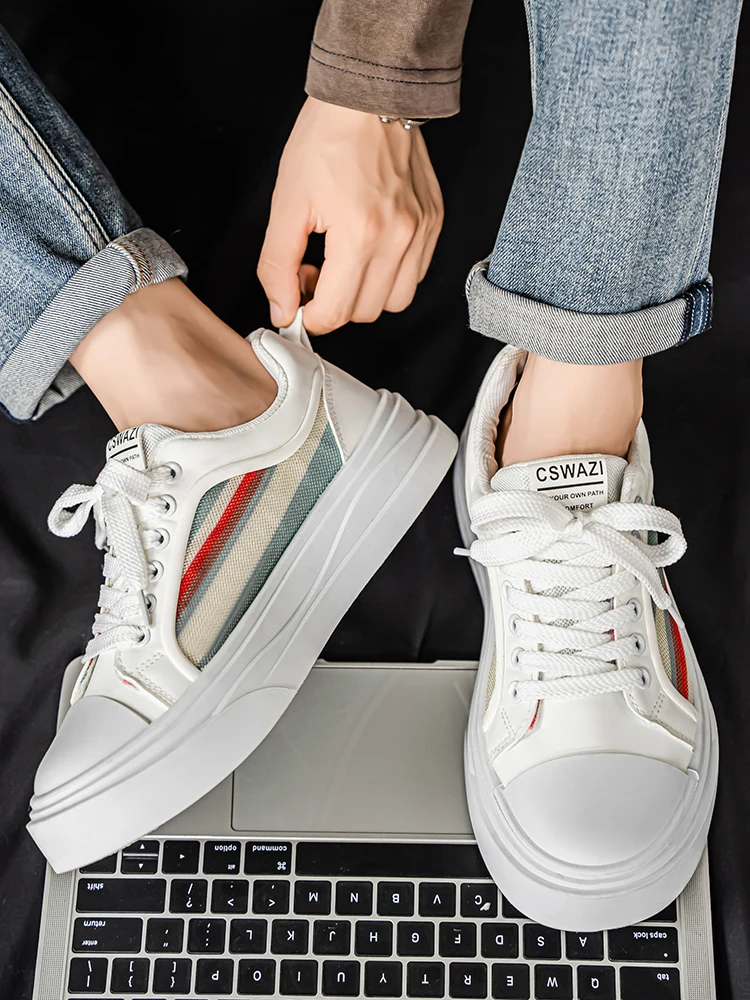 جديد الأزرق كاوبوي حذاء رجالي الراحة أحذية مفلكنة الرجال حذاء التزلج الدانتيل متابعة حذاء قماش الذكور سكيت أحذية رياضية #4