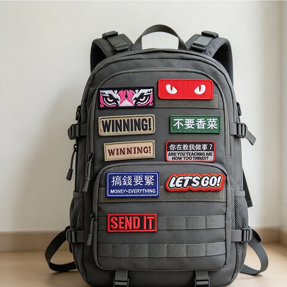 Camouf Embroidered WINNING Letter Strip Chest Badge for Tiger-eye Jacket and Backpack Patch