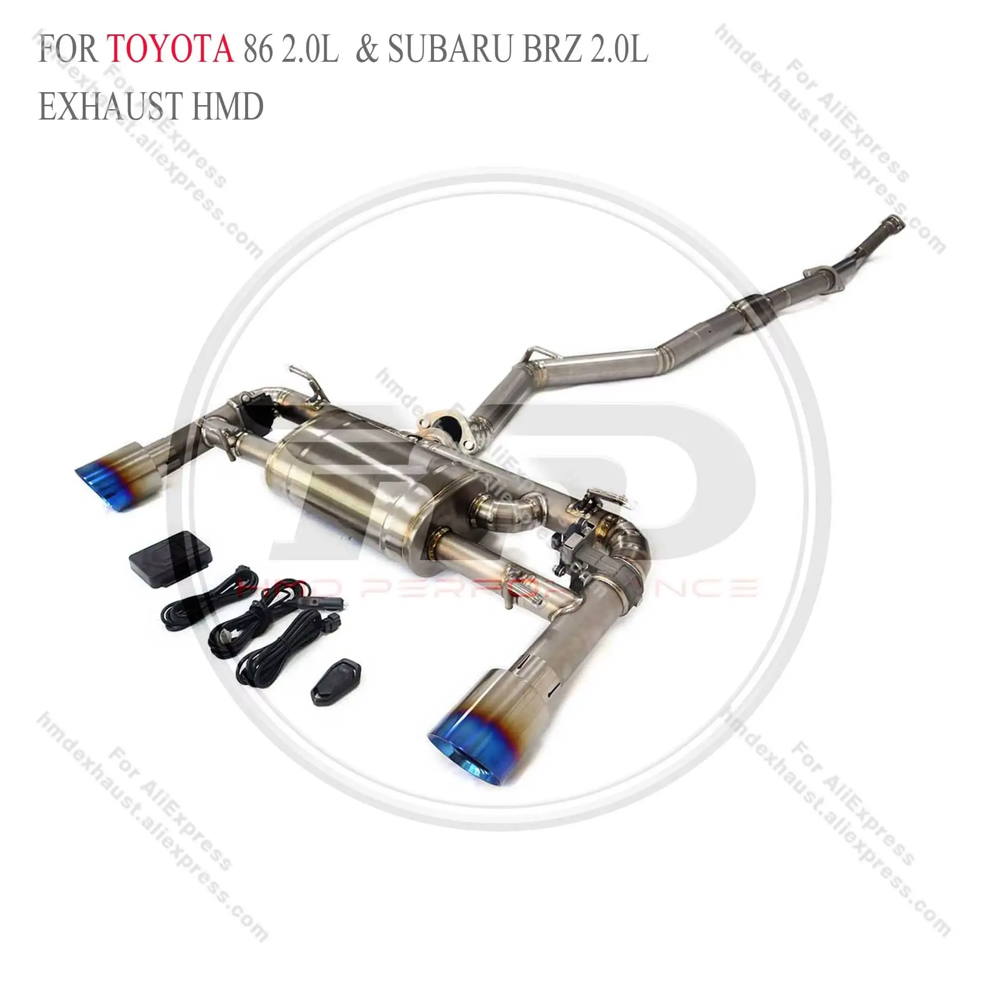 HMD Titanium Alloy Exhaust System Performance Catback manifold Full sets For Toyota GT 86 2.0L & Subaru BRZ 2.0L Valve Muffler