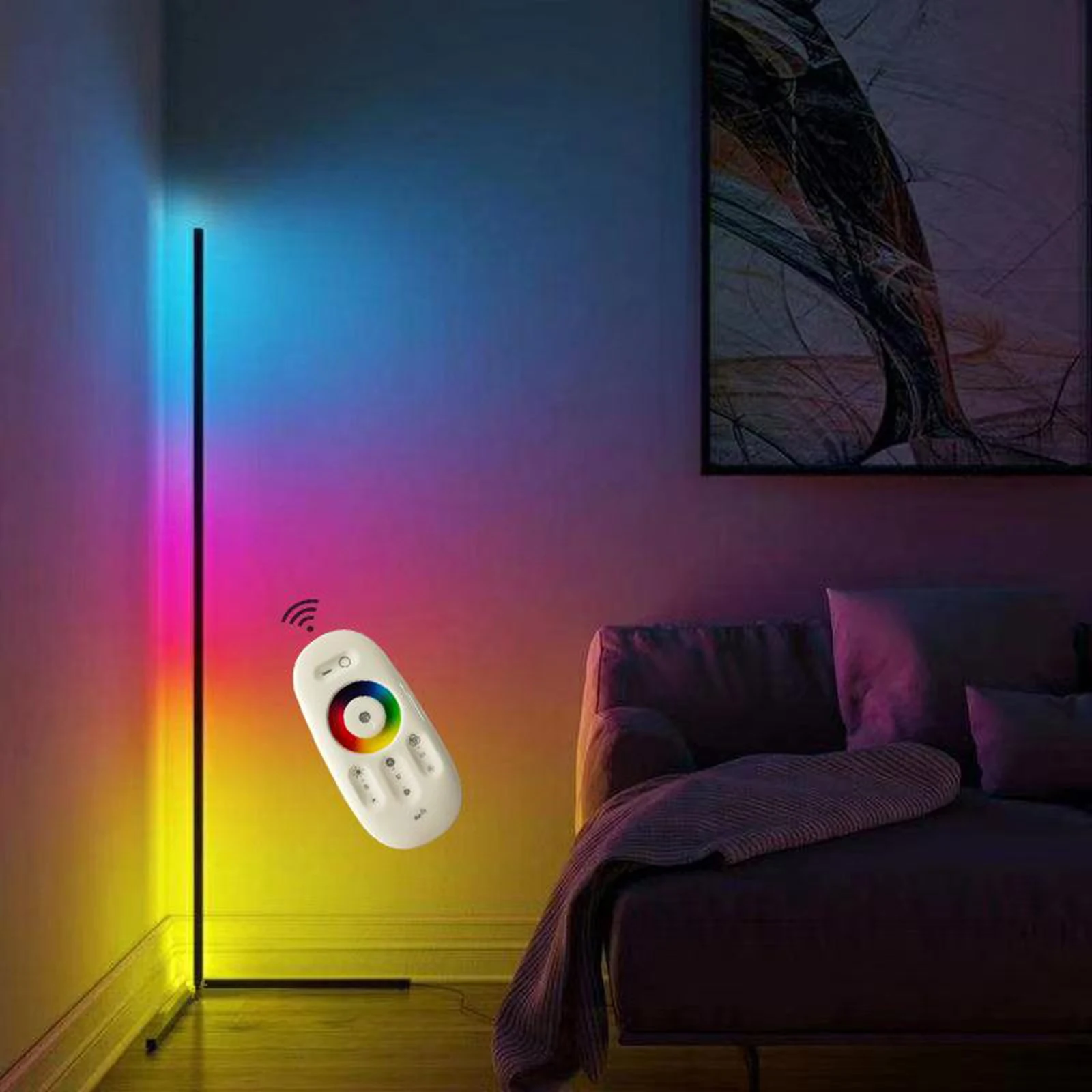 Indoor Home Decor Smart Corner Floor Standing Standard Lamp Lighting Modern Stand Floor Light LED RGB Floor Lamps