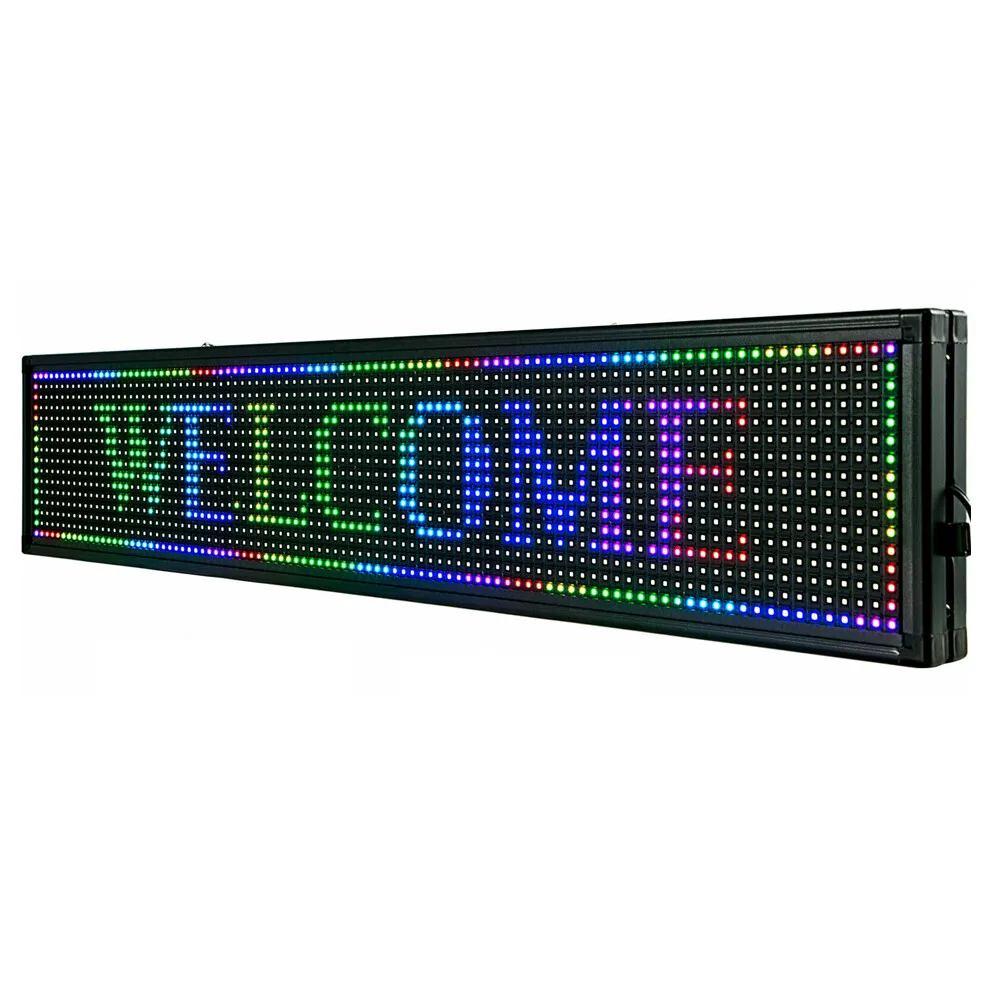 100,08 x 19,05 cm LED-Schild Scrolling Message Display Board RGB 7-Farben programmierbare Platine für kommerzielle Werbeparty