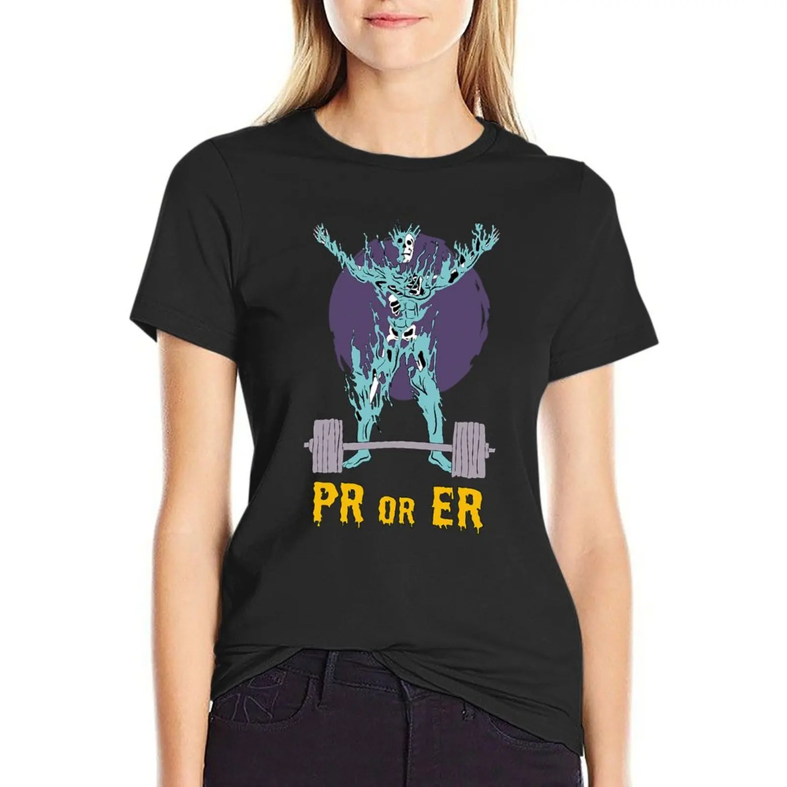 

PR Or Er Weightlifting - Bodybuilding Fitness Gym T-Shirt summer top oversized t-shirts for Women graphic tees funny