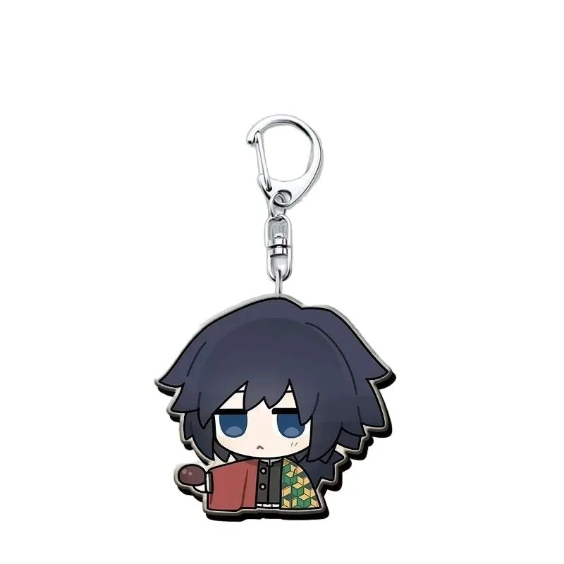 شيطان القاتل كيميتسو لا يابا أنيمي Giyu Tomioka لطيف سلسلة مفاتيح مصنوعة من الأكريليك ملحق طالب هدية ظهره سحر صديق الحاضر