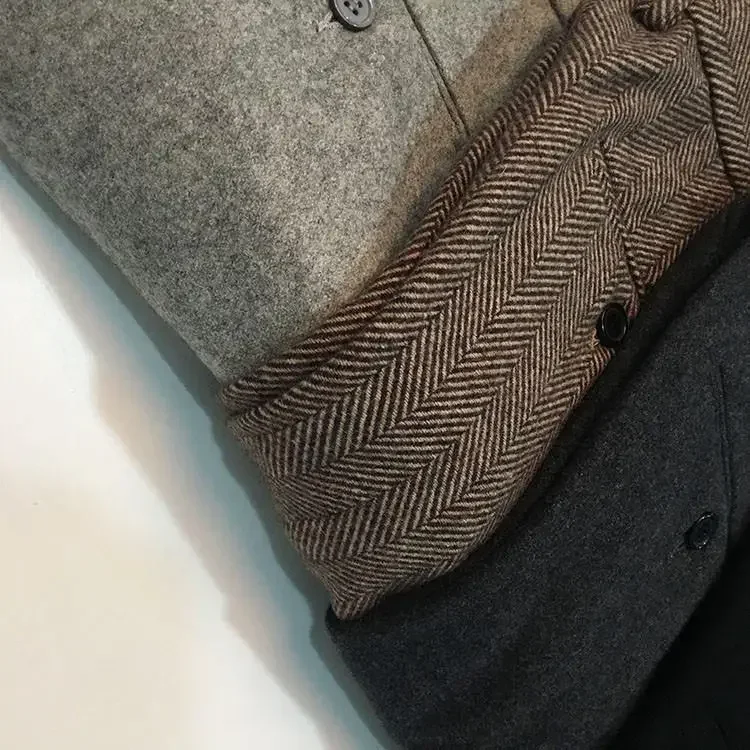 Pantalones de espiga para hombre, ropa Retro de Tweed de lana, talla grande, P78, otoño e invierno, 2024