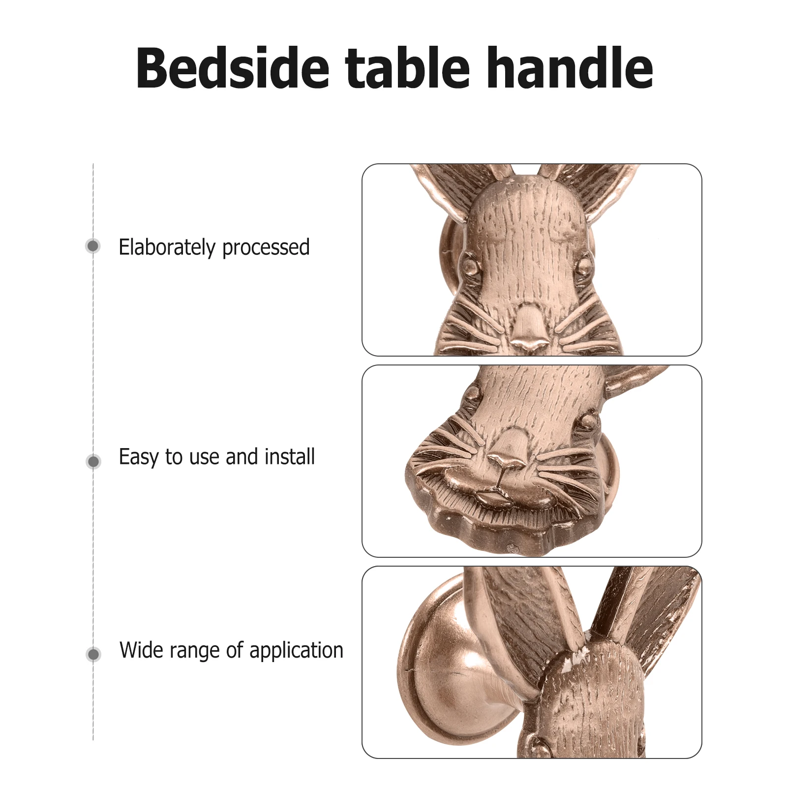 2pcs Rabbit Shaped Drawer H Cabinet Knob Furniture Accessory Smooth Decorative Wardrobe Hardware