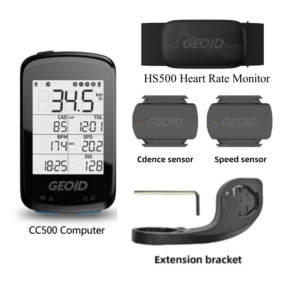 Geoid CC500 GPS Bike Computer Wireless Bicycle Speedometer Digital Navigation Odometer Bluetooth ANT+ for Strava