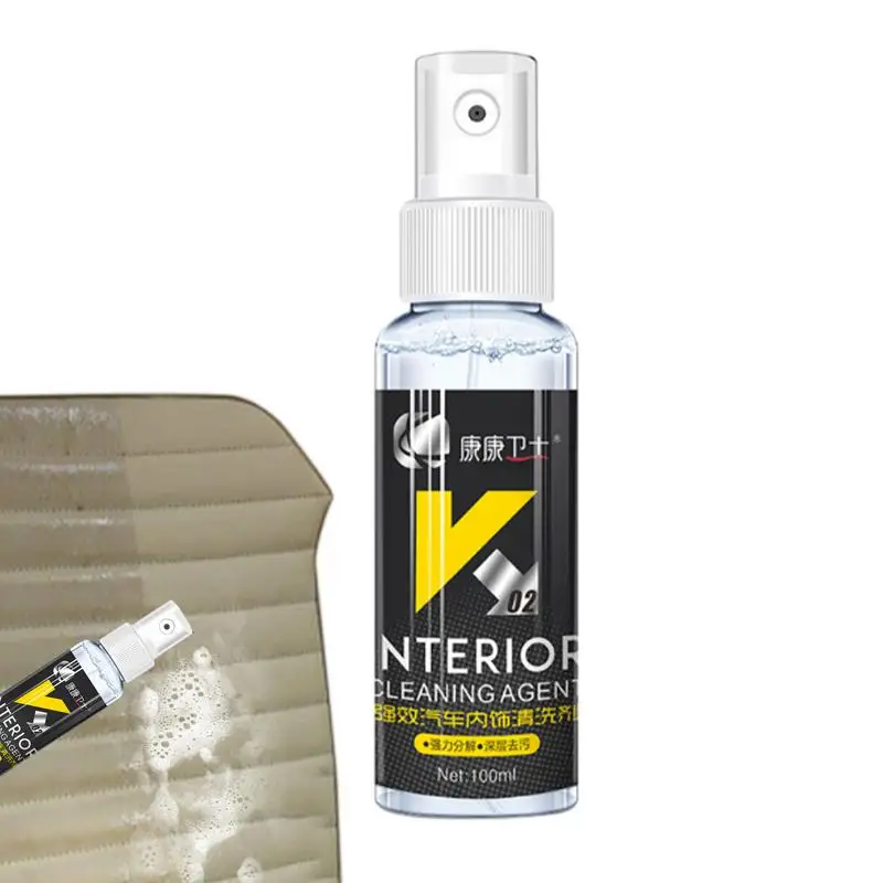 

Interior Car Cleaner Inside Car Cleaner Spray 100ml Leather Car Seat Cleaner Multi-function Stain Remover For Carpet Upholstery