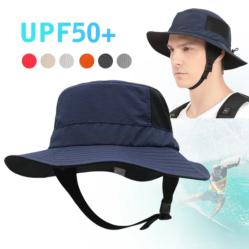 

Men's Hats Panama Bucket Hat Summer Outdoor Anti-UV Sun Fisherman's Caps Fashion Adjustable Quick Drying Breathable Surfing Cap