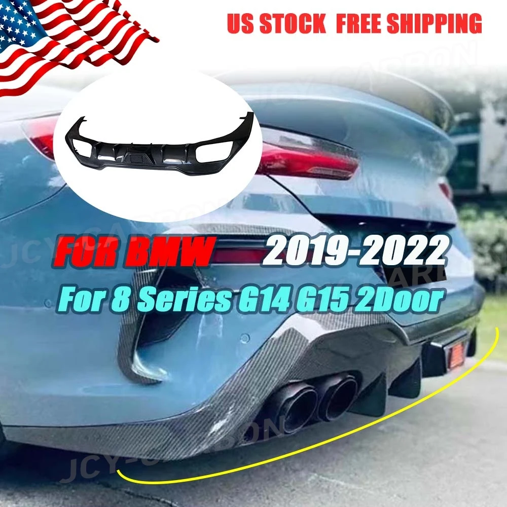 

JCYECF для BMW 8 серии G14 G15 2 двери 2019-2022 спортивный задний диффузор из настоящего углеродного волокна, автомобильный задний диффузор, автомобильные аксессуары