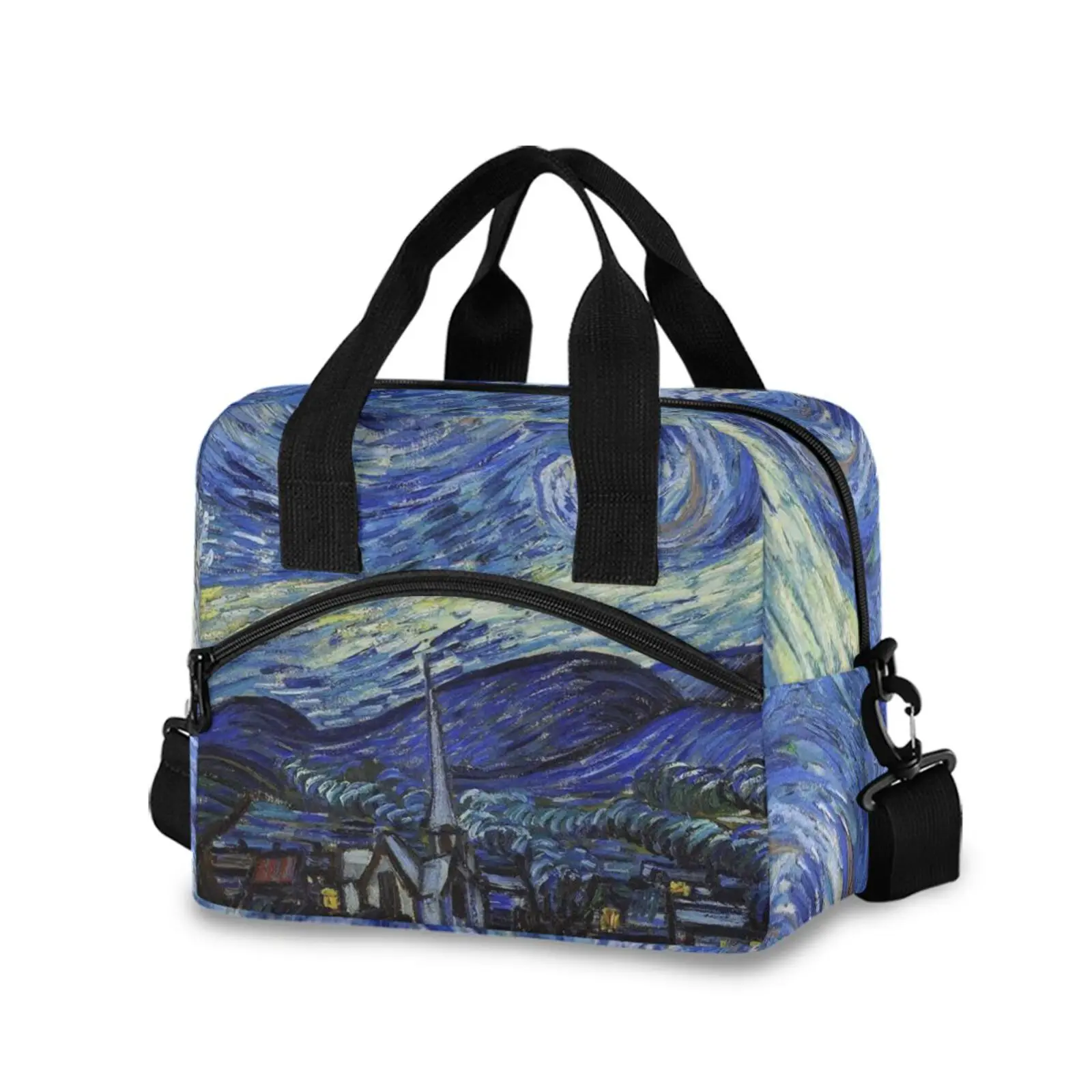 

Cooler Bags Insulated Lunch Bag For Women Large Food Bag Van Gogh oil painting Portable Oxford Lunch Box Bag Thermal Picnic Tote