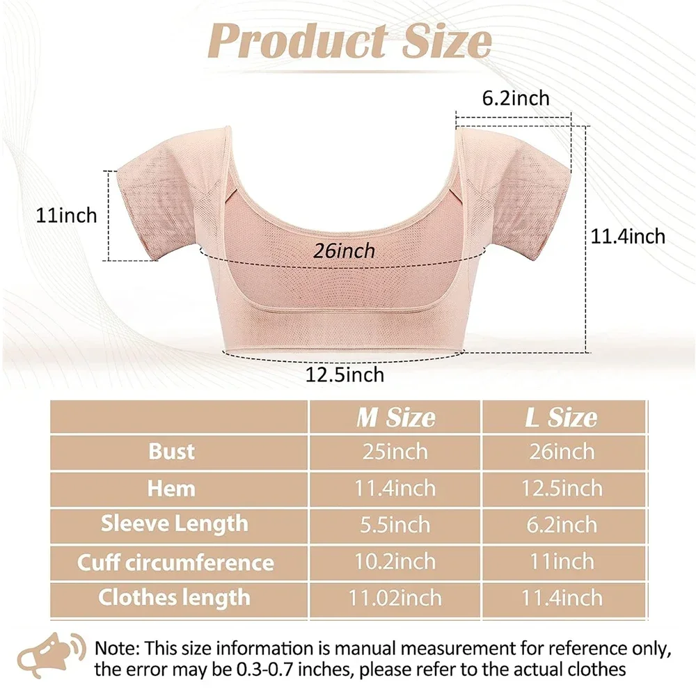 Almohadillas para el sudor para camiseta, chaleco para axilas, protectores de transpiración para axila, camisa a prueba de sudor, Protector lavable para mujeres y niñas, 1 unidad