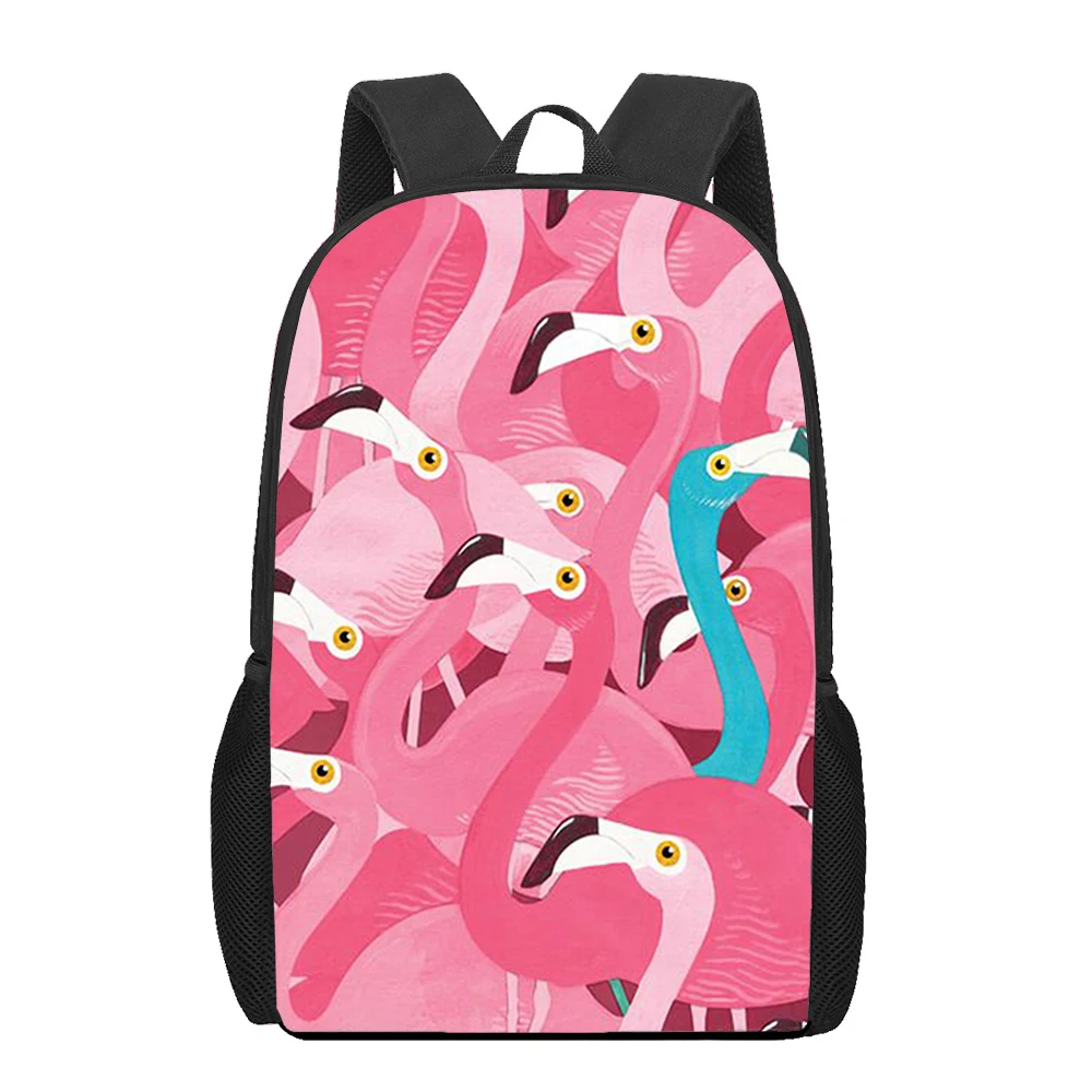 Red Beautiful Flamingo bird 3D Print School Bags for Teenager Boys Girls Unique Children Kids zaino Book Bag Student Bookbag