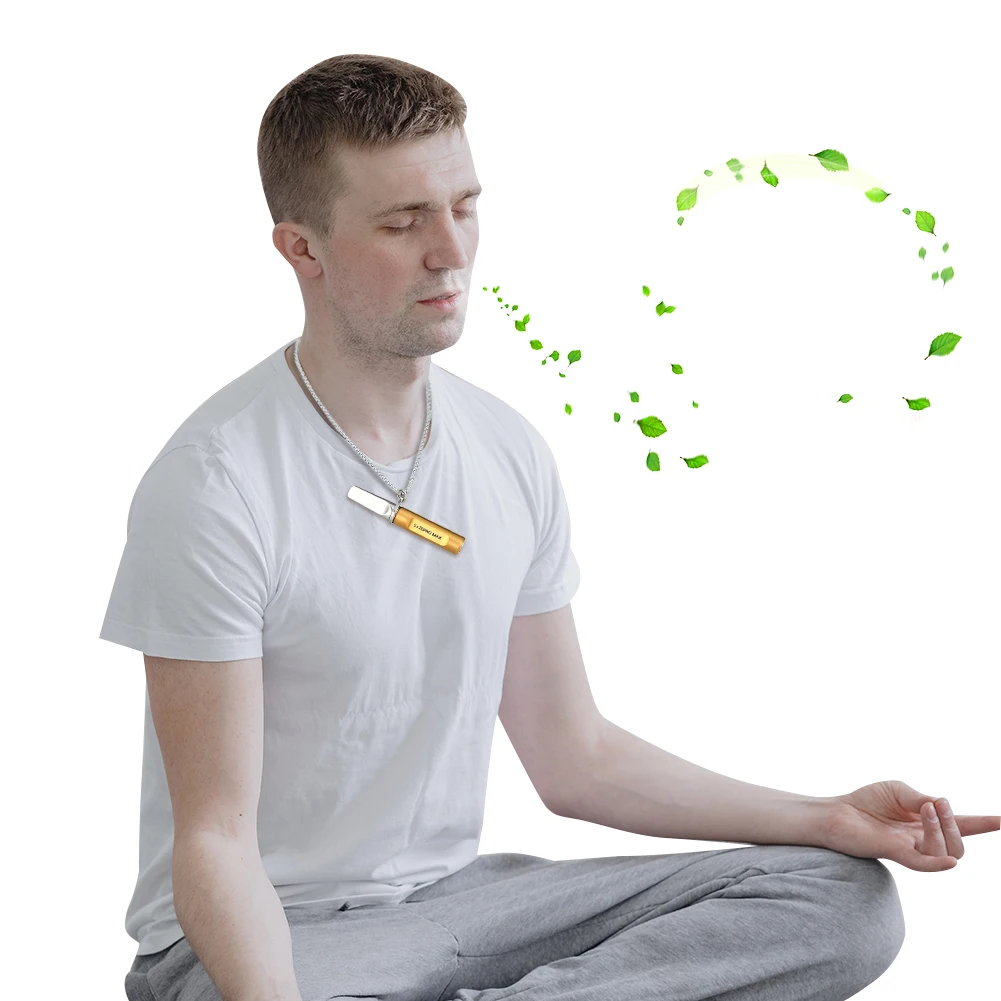 قلادة من الفولاذ المقاوم للصدأ للإقلاع عن التدخين وتخفيف القلق بفم مسطح مضاد للاستلقاء من أجل الهدوء الطبيعي وتخفيف التوتر #1