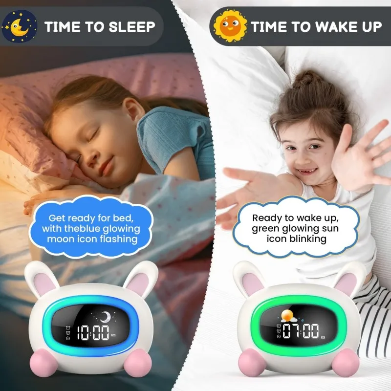 

Alarm Clock for Kids Ok to Wake Children with Sleep Training and Sound Machine Birthday Gift for Boy Girls