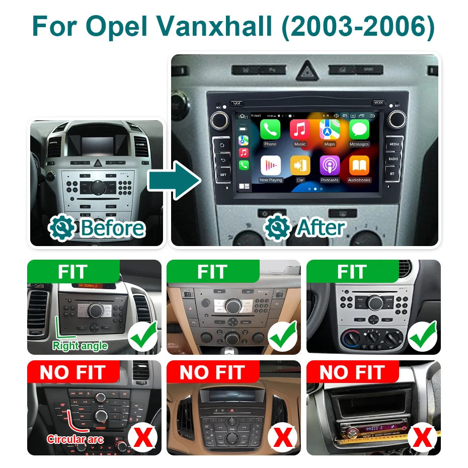 Radio para Auto con Android 15, 8G128G, CarPlay Inalámbrico para Opel/Vauxhall Astra, Antara, Zafira, Meriva, Combo, Signum, Tigra Two Top 2003-2006 2