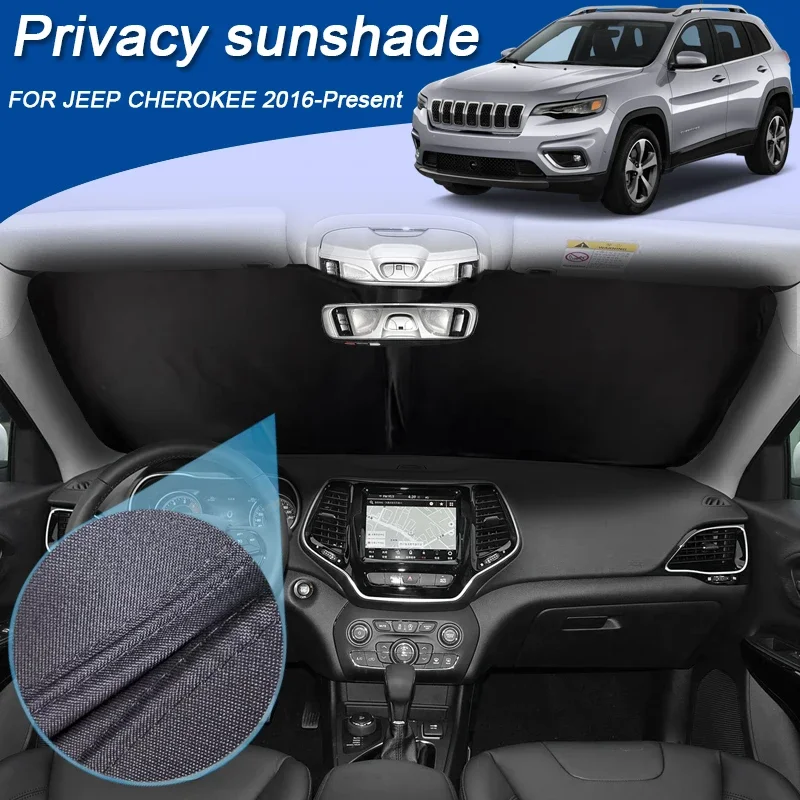 For JEEP CHEROKEE 2016-Present Car Black Window Privacy Sunshade Auto Anti-UV Heat Insulation Protect Cover Interior Accessory