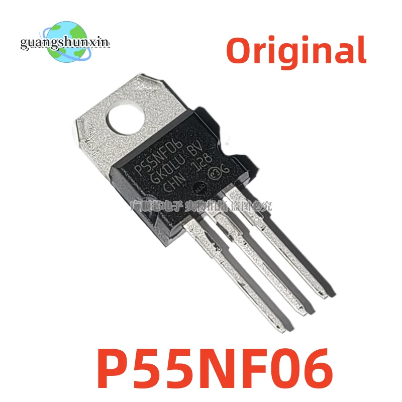 10PCS new  original STP55NF06 P55NF06 MOS FET 60V TO-220 50A