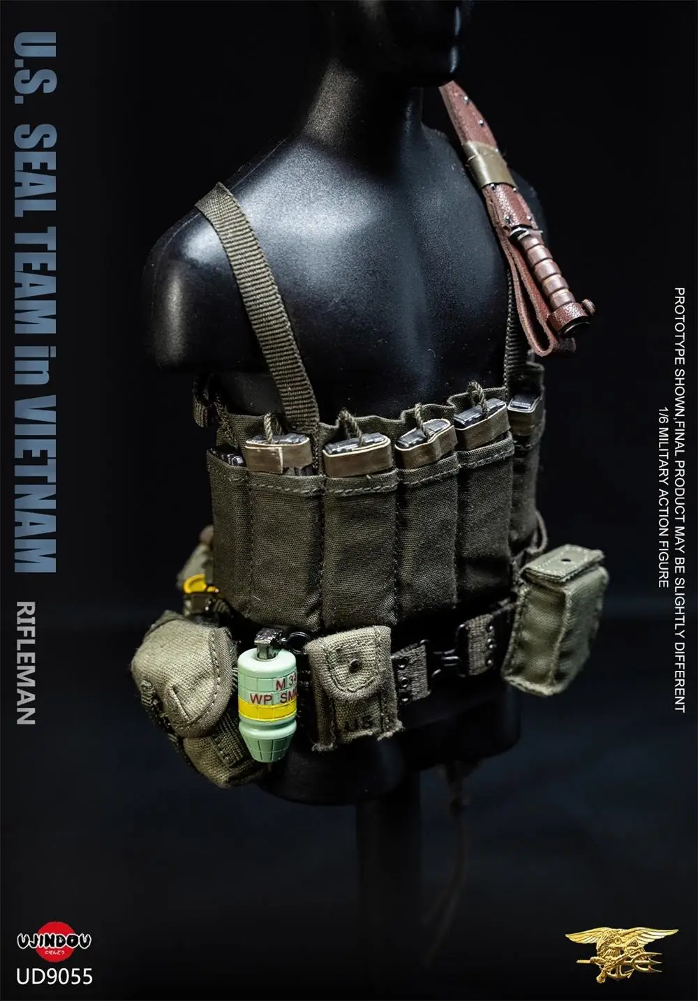 

In Stock For Sale 1/6 UJINDOU UD9055 US. Soldier Doll Guy Hang Chest Vest Bag Belt Multi Function For 12" Figure Scene Component