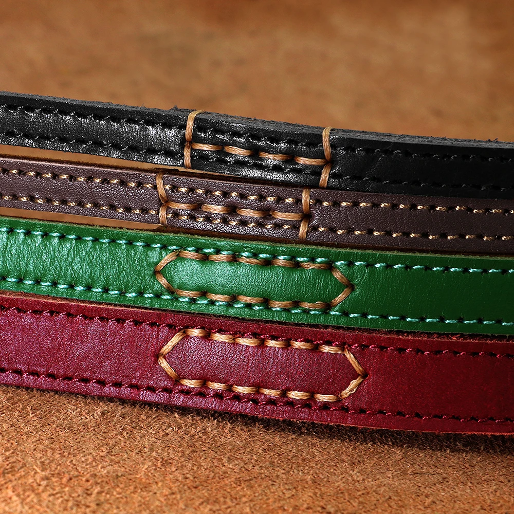 Personalisierte Hundehalsband-Leine aus echtem Leder, langlebige Hundehalsbänder, Gehbleine, Seil, frei mit Gravur für kleine, mittelgroße und große Hunde – Detail 27