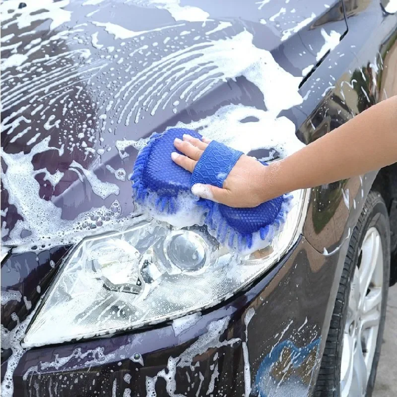 Esponja de Microfibra para Lavagem de Carros, Escovas de Detalhamento, Toalha de Lavagem, Luvas Automotivas, Acessórios de Estilo e Gadget para Cuidad