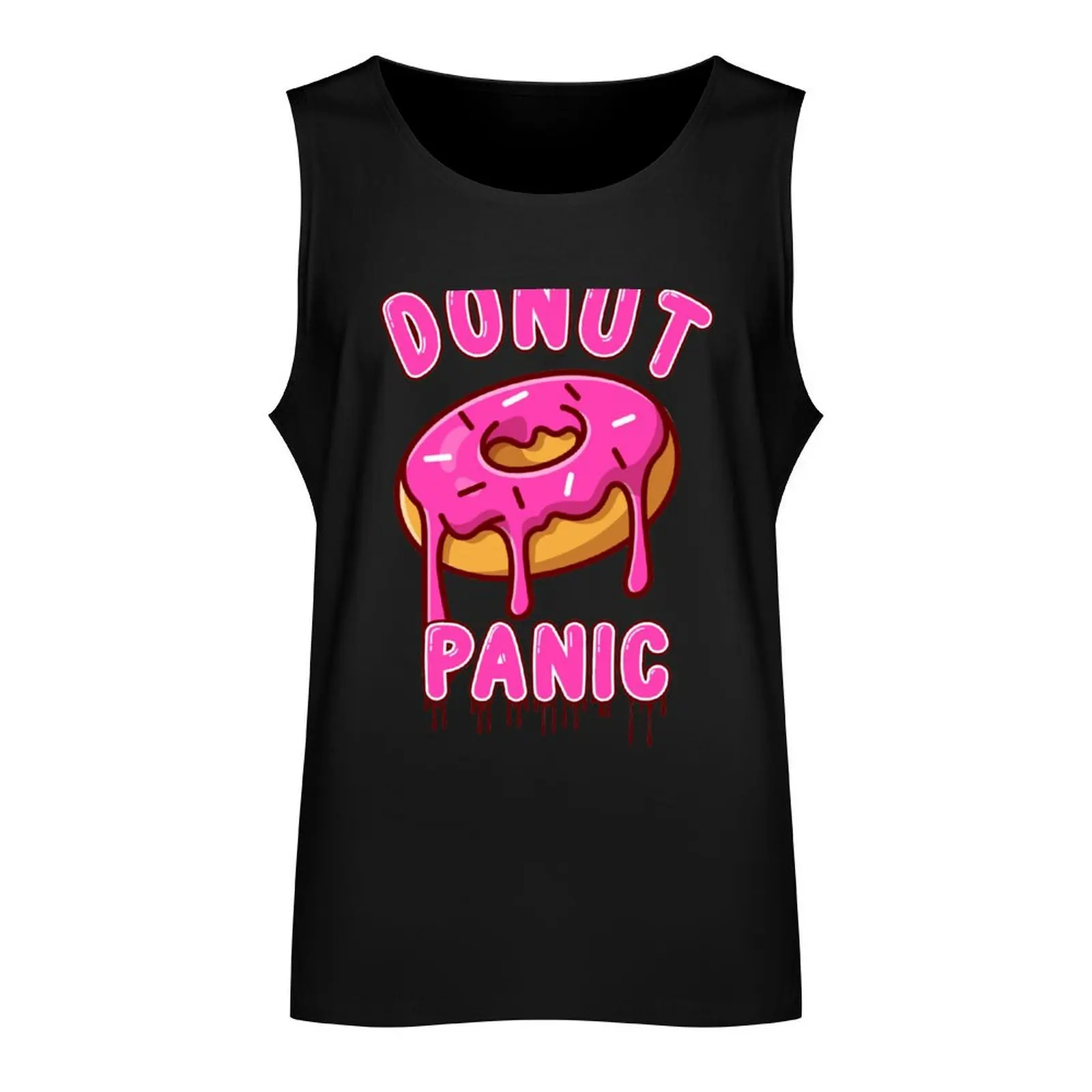 Donut Panic Strawberry Tank Top Body man bodybuilding men Men's fitness t-shirt