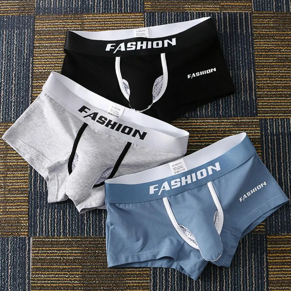 

Long-lasting Men Shorts Panties Men's Sexy Elephant Nose Scrotum Design Briefs Mid-rise Letter Print Panties Breathable Thin