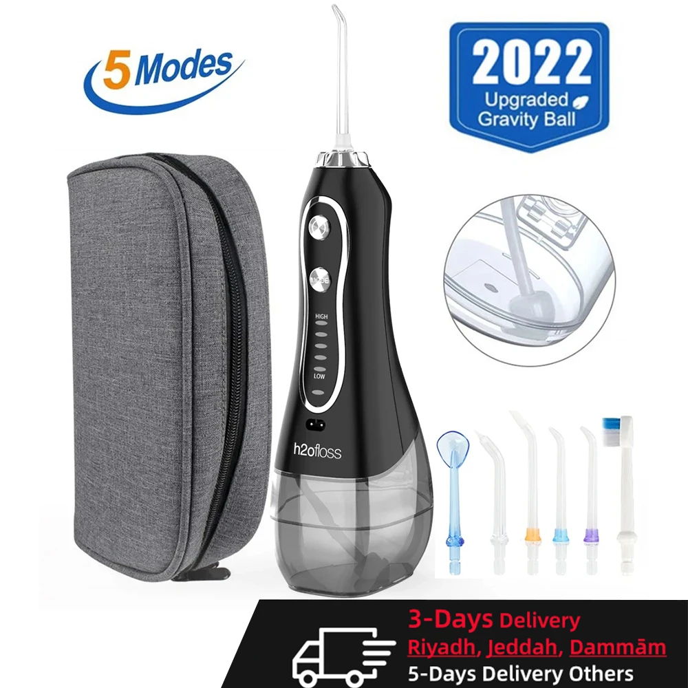 Water Flosser Dental Oral Irrigator Portable Water Thread for Teeth Cleaner 300ml 5 Mode USB Rechargeable Dental Cleaning Device