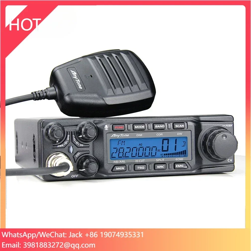 2024 AnyTone AT-6666PRO 80Watt Walkie Talkie SSB Vehicle Mounted Transceiver High Power Radio