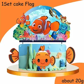 Disney Hledá se Nemo Téma Roztomilá narozeninová dekorace Balónkový talíř Banner Pozadí Dortové potřeby Banner Pro Baby Shower 10 nejlepší prodej Narozeninové dekorace Nemo - №3