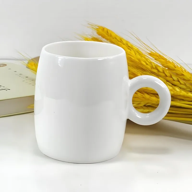 400ML, plain white bone china ring design coffee cup, taza style cups mugs, morning espresso cups, cute cafe termos coffee