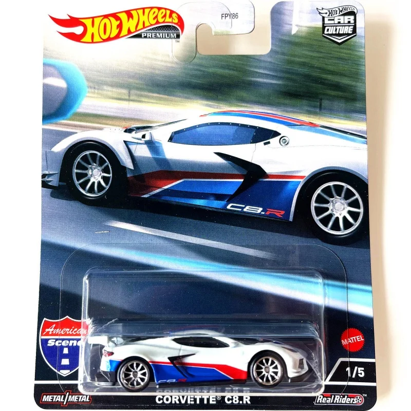 Hot Wheels Premium Car Culture American Scene Corvette C8.R Real Riders Metal/Metal FPY86 0/5 Diecast Collectible Toy Car Model