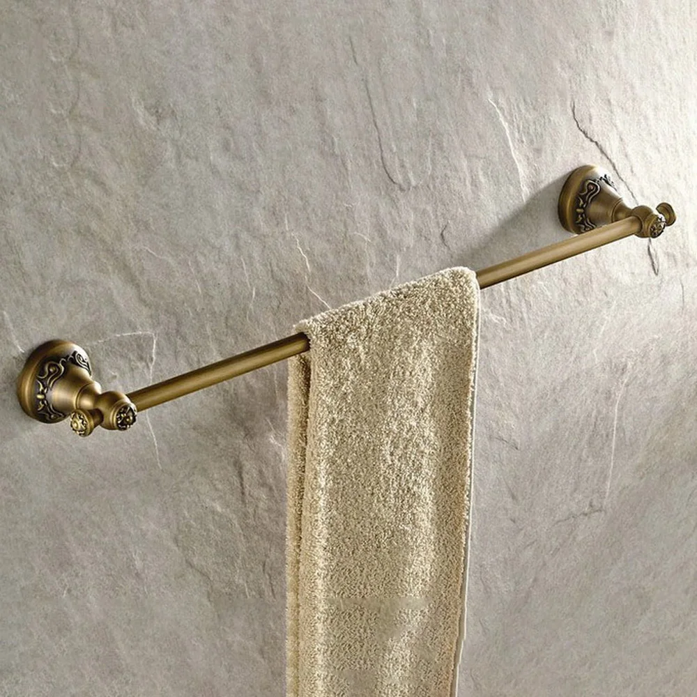 

Wall Mounted Vintage Retro Antique Brass Bathroom Single Towel Bar Towel Rail Holder Bathroom Accessory mba423