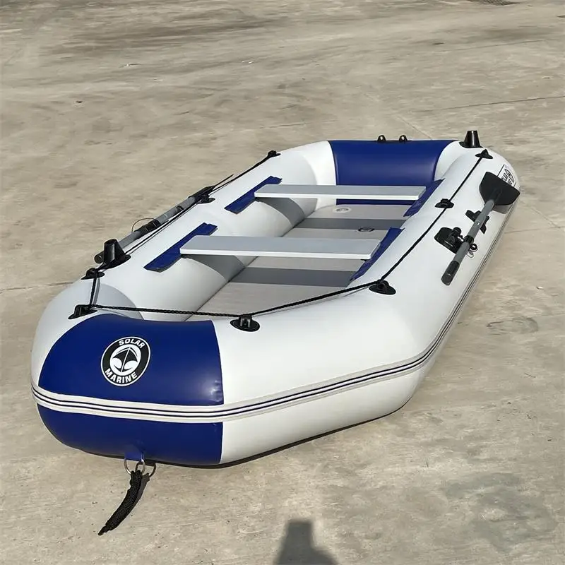 

4 Person PVC Fishing 8.8ft Inflatable Rubber Pontoon Boats Folding Watercraft Rowing Dinghy Optional Parts