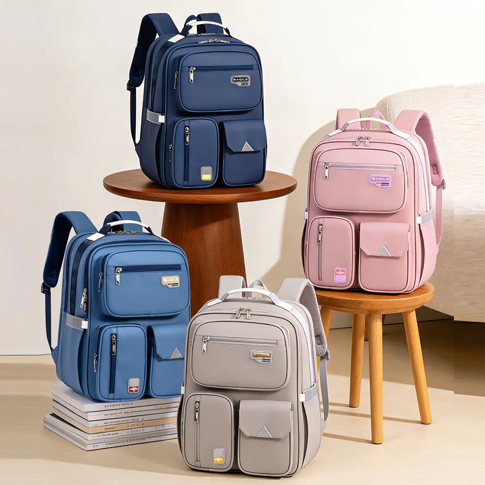 Tas Ransel Sekolah Ringan Kapasitas Besar Kelas 1-6, Tas Buku Anak Pelindung Tulang Belakang untuk Anak Laki-laki dan Perempuan SD, Tas Ransel Ergonomis