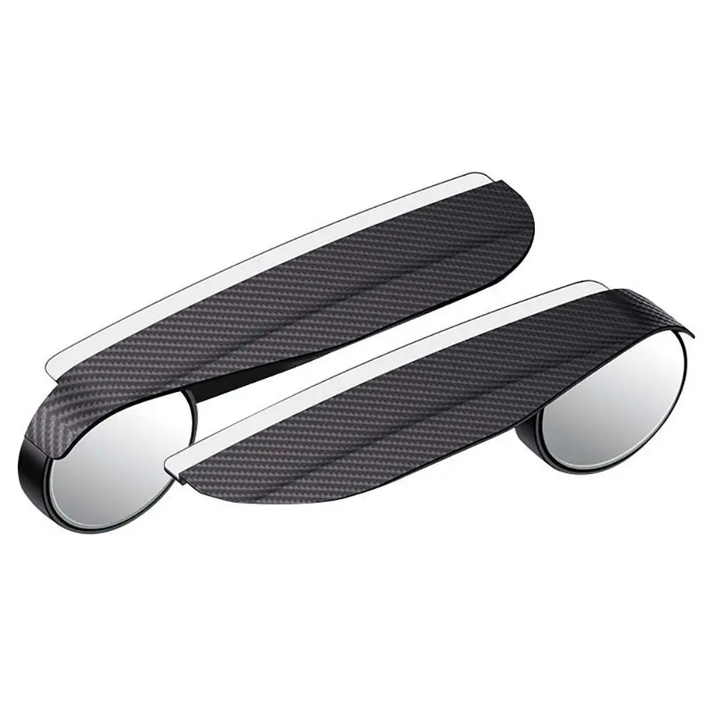 

1Pair Small Round Rearview Mirror Rain Cover Parking Auxiliary 360 Degrees Rain Eyebrow Wide Angle HD Frameless Car Blind Spot