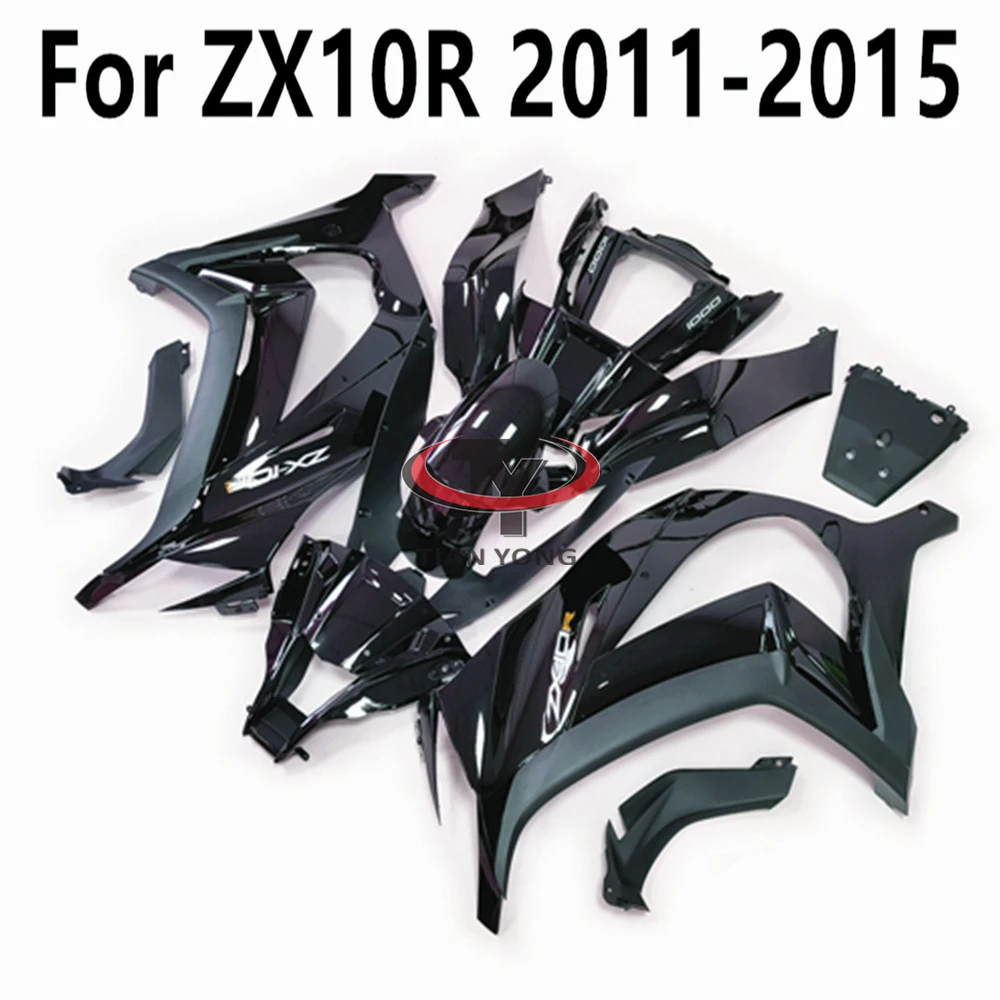 Bodywork Cowling Fit ZX10 R ZX 10R 2011 2012 2013 2014 2015 Motorcycle For Kawasaki ZX10R Full Fairing Kit All Shiny Black