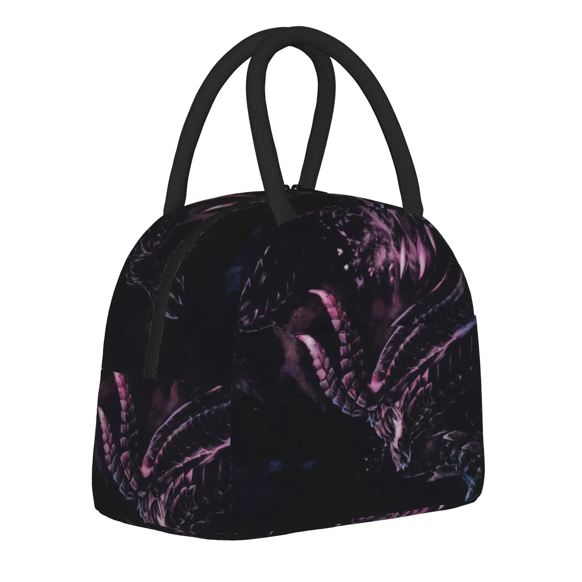 Gore Magala Insulated Lunch Bag Large Monster Hunter World Game Kanji Wyvern Dragon MHW Cooler Bag Lunch Box Tote Bento Pouch