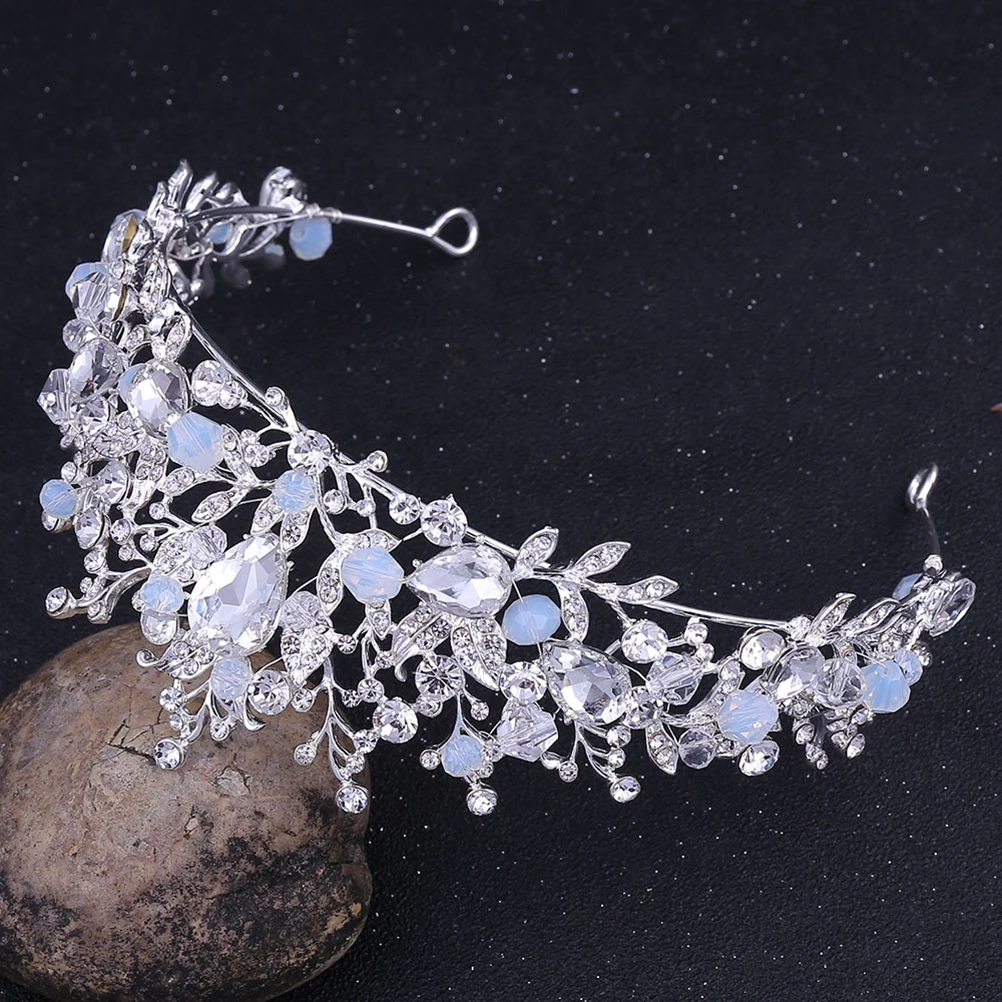 

1 set 1 Set Elegant Wedding Crown Jewelry Baroque Style Zircon Necklace Earrings Bridal Headdress Sparkling Party Tiara Set