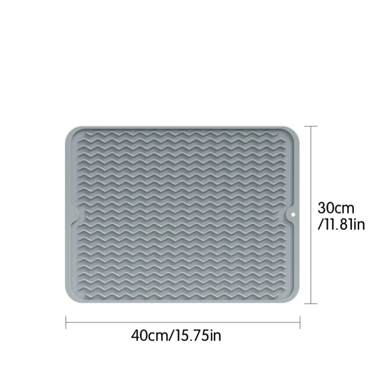 1Pcs Foldable Drying Heat Insulation Soft Rubber Dishes Sink Mat Table Kitchen Home Anti Slip Drying Dishes Drain Mat